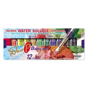 ホルベイン　アクアオイルカラー　デュオ　12色セット　Pベーシックセット