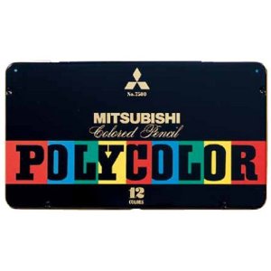 三菱　色鉛筆　ポリカラー　No.7500　12色セット