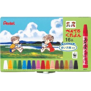 ぺんてる　くれよん　16色セット