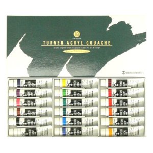 ターナー　アクリルガッシュ　18色セット　11ml